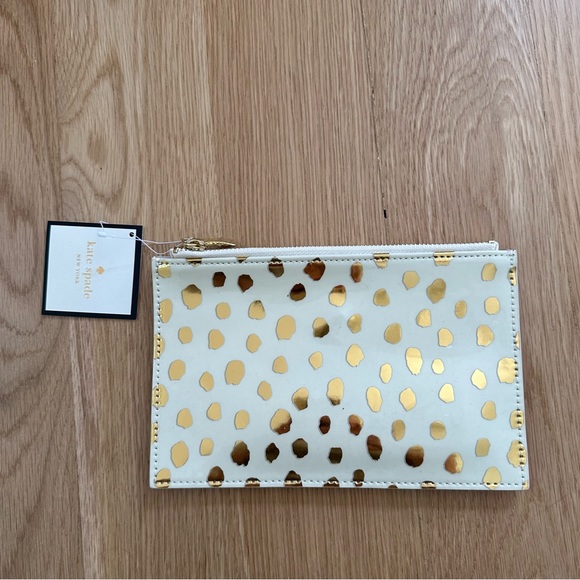 Kate Spade Flamingo Dot Gold Pouch - Picture 6 of 6